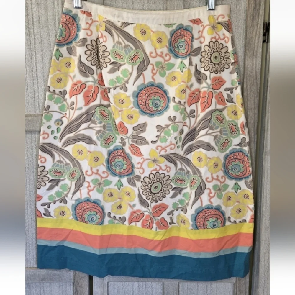 Boden Womens Floral Knee Length A line Skirt Size 8 Retro Multicolor - Picture 3 of 7